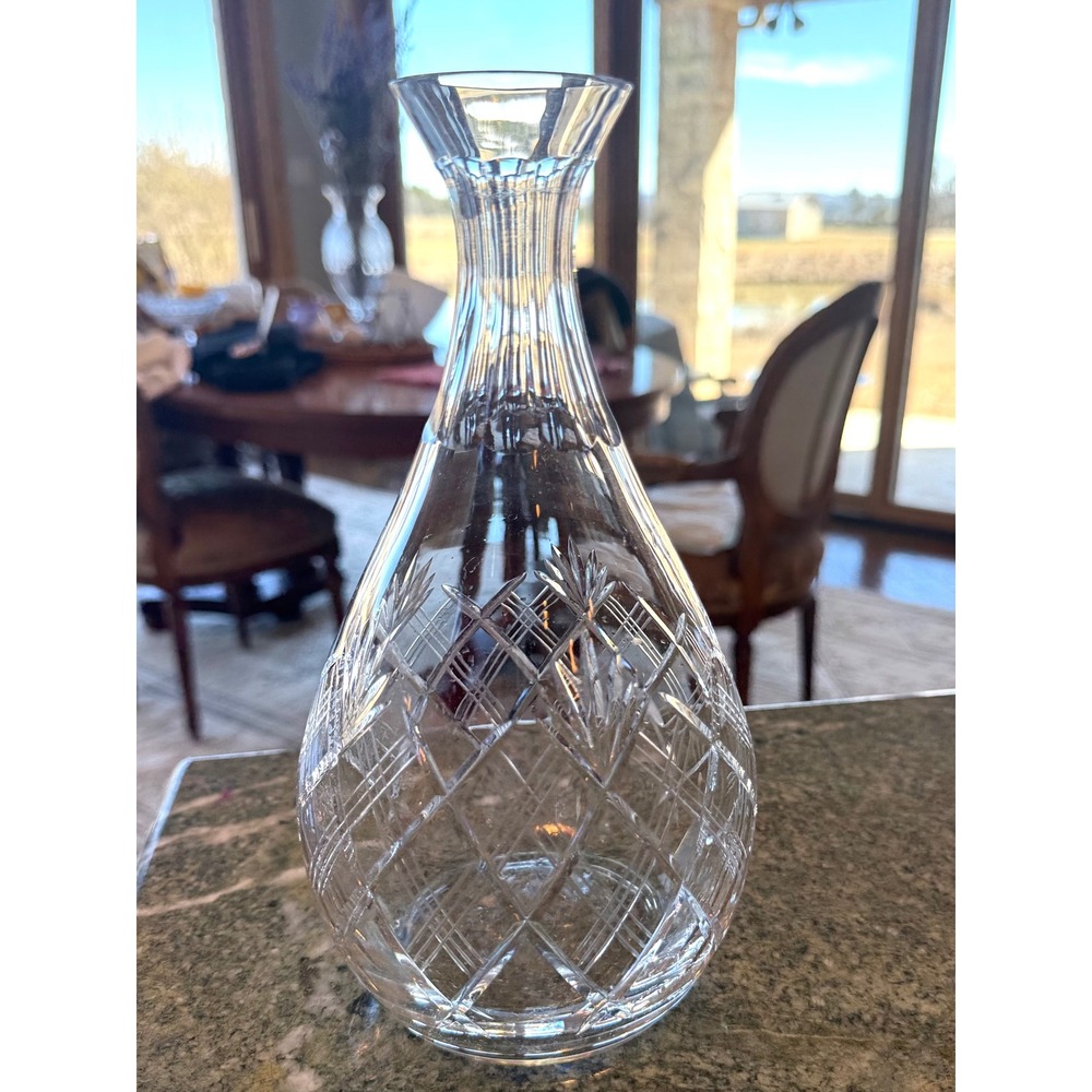 Bayer Bleikristall German Lead‎ Crystal Decanter Hand-Cut Diamond Pattern ~9"